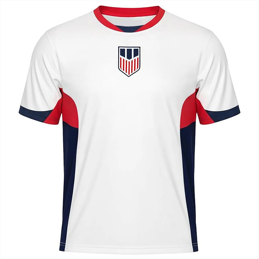 Street Fashion Usa - 2026年アメリカサッカーゲームサッカーTシャツホームチームサマーラウンドネック通気性ジャージーファッション女性男性ハイストリートオーバーサイズTシャツ