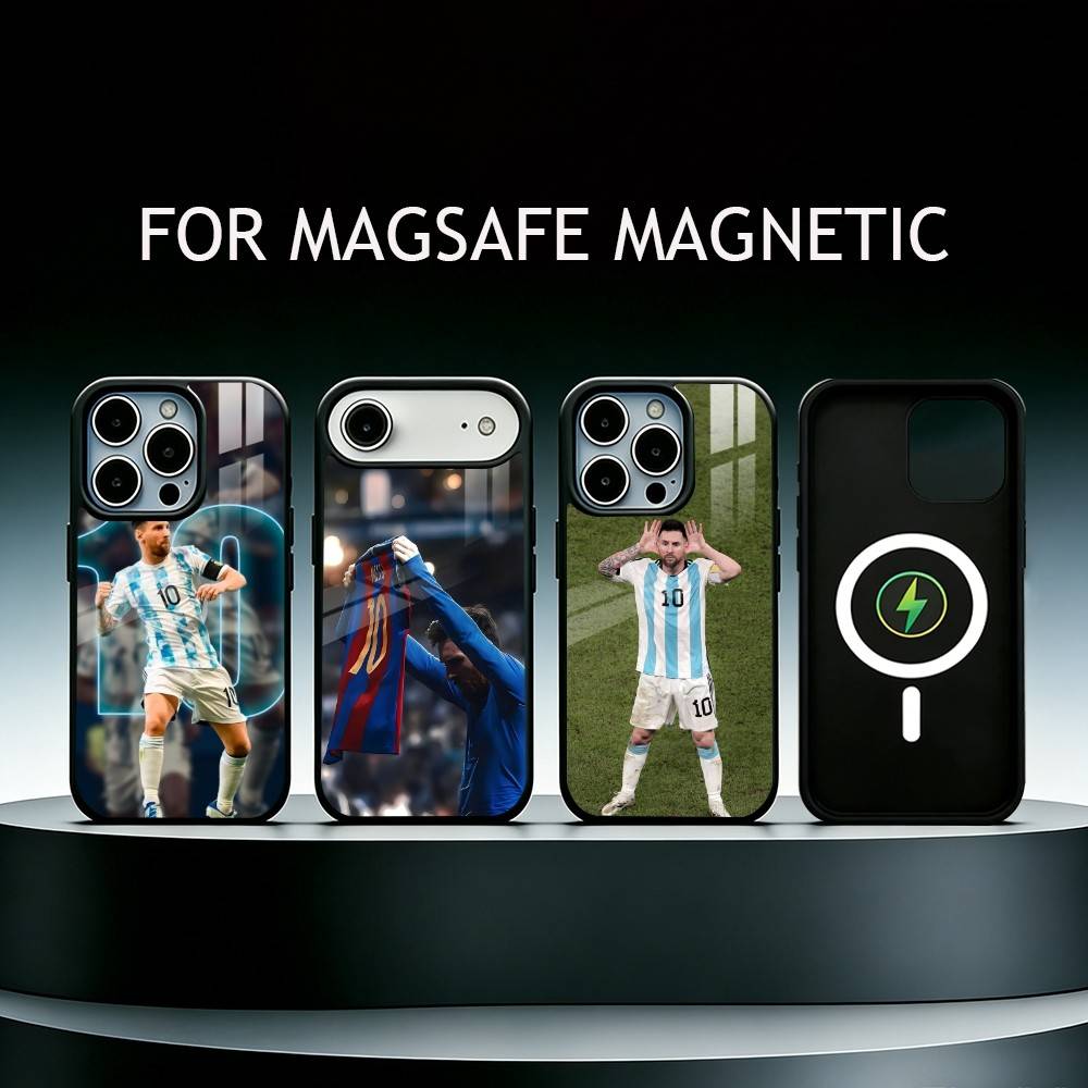 Street Fashion Official - ライオネル・メッシ-フォワード iPhone17、16、15、14、13、12、11 Plus、Pro Max用スマホケース マグセーフ対応 ワイヤレス充電対応