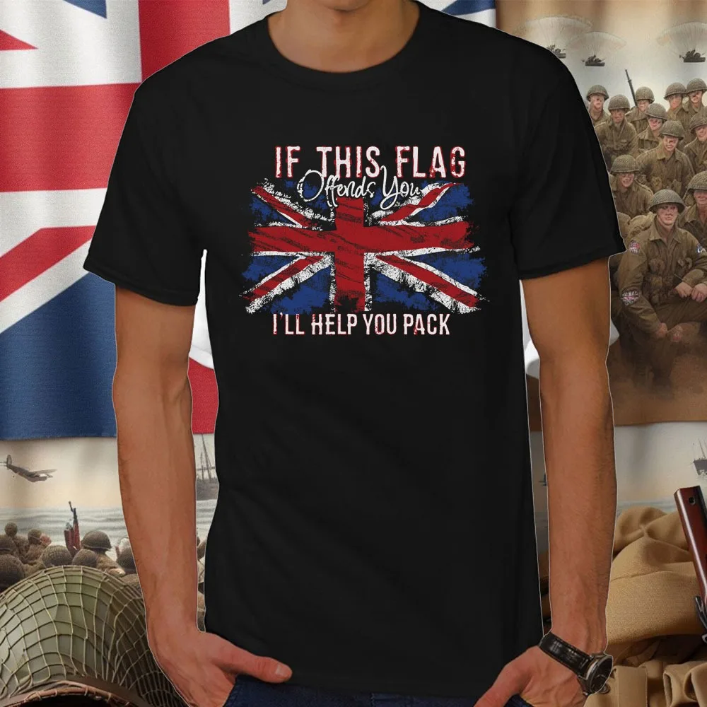 Street Fashion Usa - この旗があなたを傷つけるならユニオンジャック英国メンズ Tシャツ綿半袖夏メンズファッションストリート綿 Tシャツトップス
