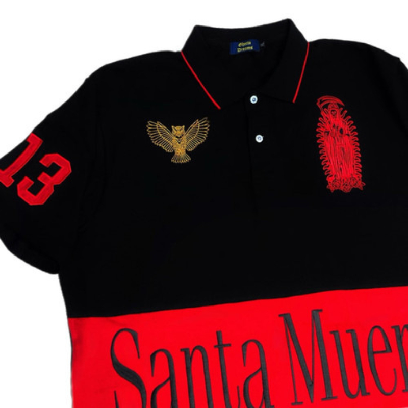 Street Fashion Men 2025 - 2025年夏 メンズ ハイストリートファッション 刺繍ボタン ラペル 半袖Tシャツ