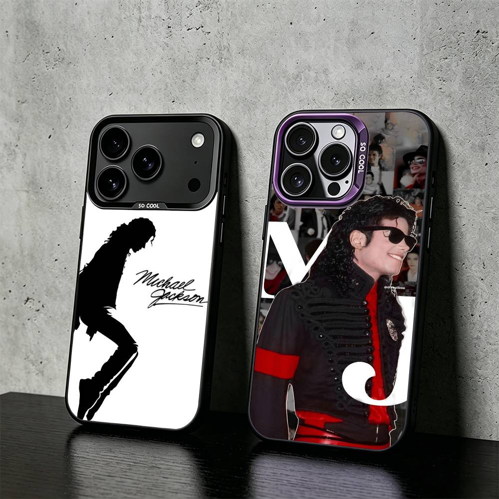 Street Fashion Official - M-マイケル・ジャクソン iPhone 17,16,15,14,13,12,11 Plus,Pro Max,XS用スマホケース、カラーシルバー