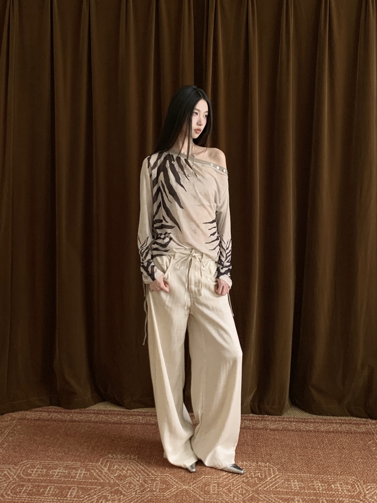 CHEERART ゼブラ柄 オフショルダー デザイナー 長袖 - Street Fashion Fall 2025 のレビューと価格