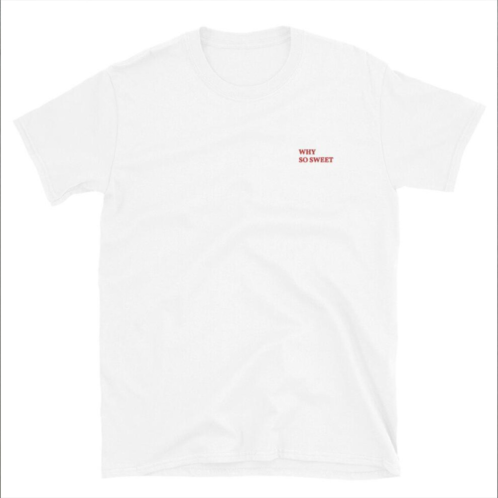 なぜそんなに甘い手紙刺繍男性女性半袖 Tシャツ夏ルーズカジュ - Street Fashion Men 2025 のレビューと価格
