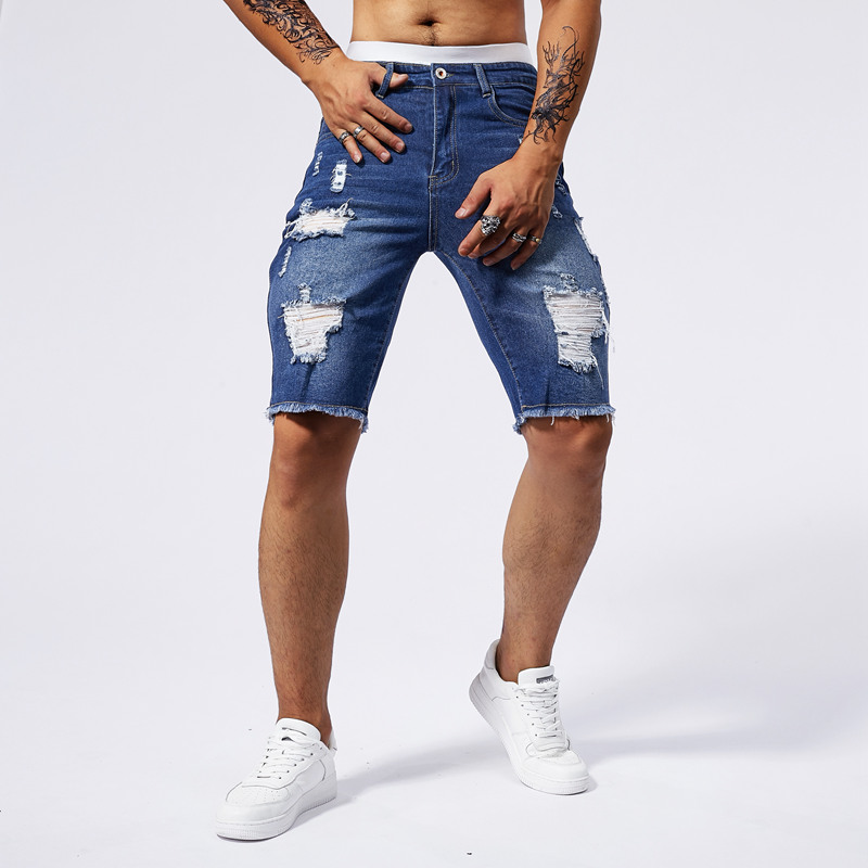 2025 夏の新メンズリッピングデニムショーツファッションヴ - Street Fashion Brand のレビューと価格