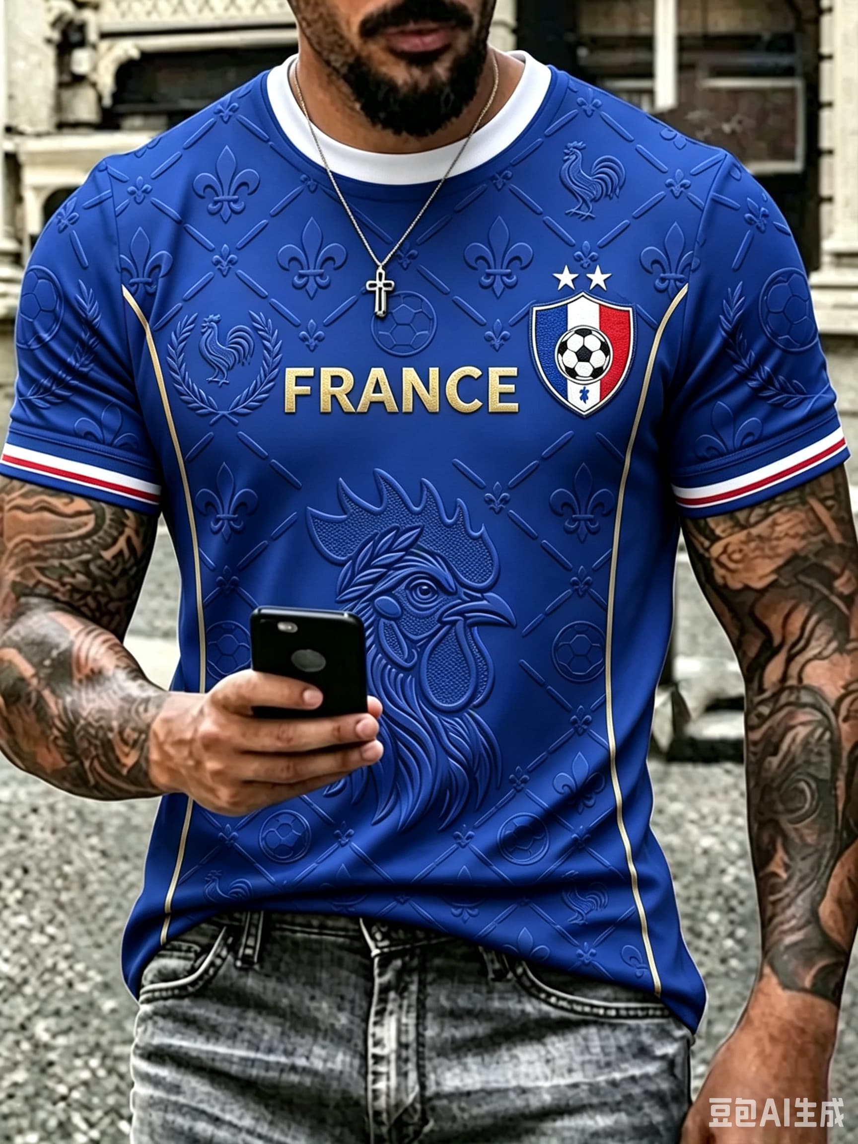 2026年ニューメンズ3Dフランス雄鶏Tシャツプリント半袖フ - Street Fashion Usa のレビューと価格