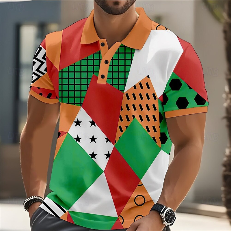2025年 メンズ ポロシャツ ゴルフシャツ カラーブロック - Street Fashion Men 2025 のレビューと価格