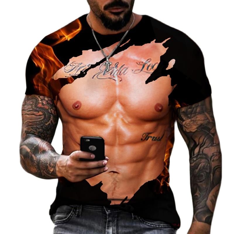男性と女性のための3Dプリントされたマッスルシャツ,高品質の - Street Fashion For Short Guys のレビューと価格