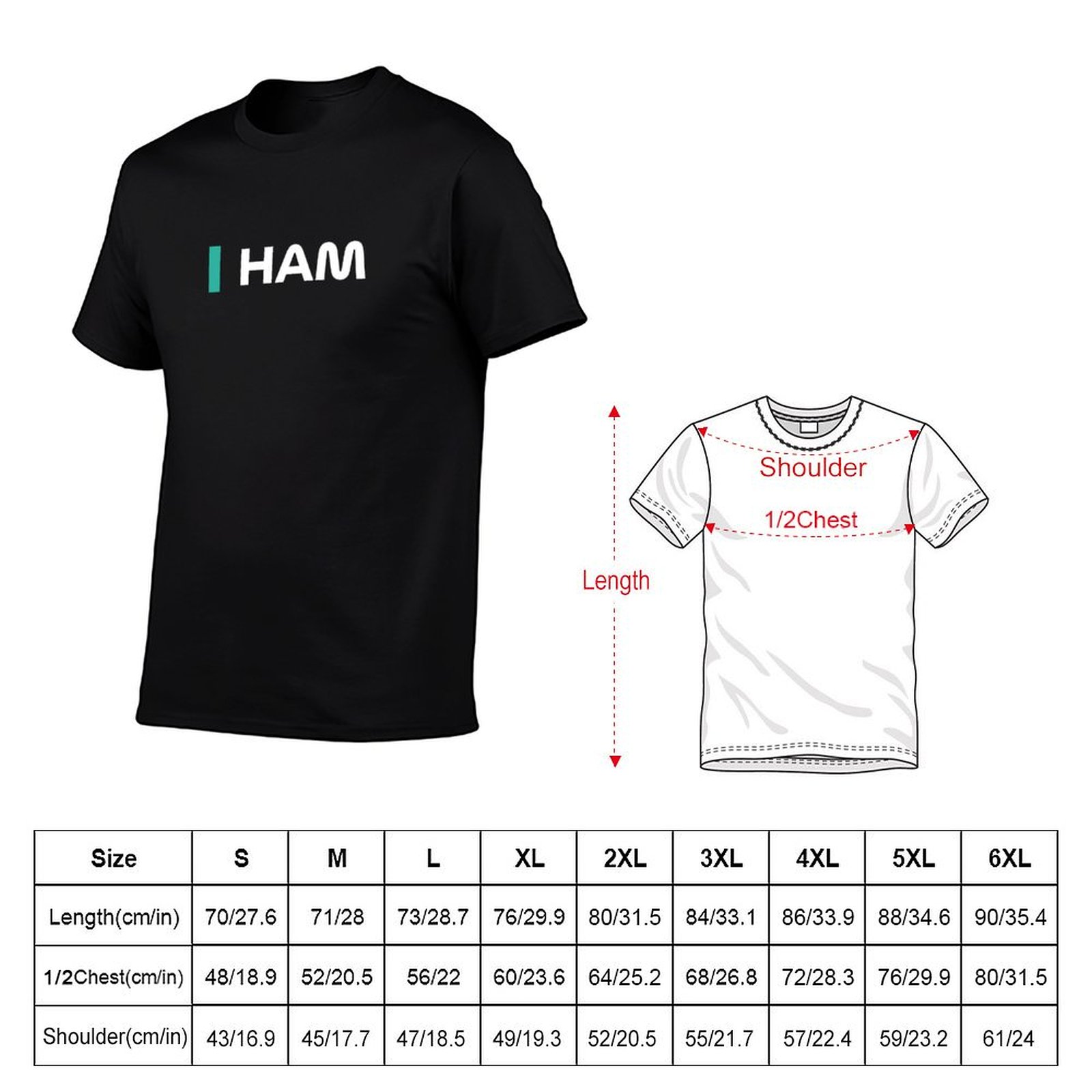 ハム2022シーズン - 新バージョン！ (黒地) Tシャツ - Street Fashion Bg のレビューと価格