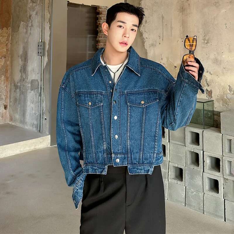 LUZHEN 人格デニムショートジャケットメンズハイファッシ - Street Fashion Men 2025 のレビューと価格