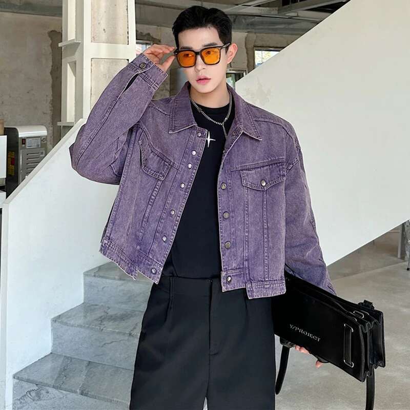 LUZHEN 人格デニムショートジャケットメンズハイファッシ - Street Fashion Men 2025 のレビューと価格