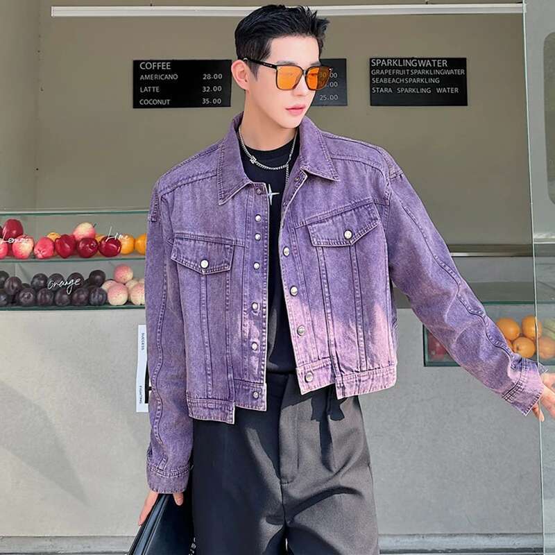 LUZHEN 人格デニムショートジャケットメンズハイファッシ - Street Fashion Men 2025 のレビューと価格