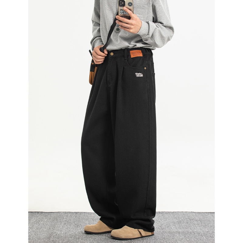 男性用の文字が刺繍されたパンツ,カジュアルなセミエラスティッ - Street Fashion Men 2025 のレビューと価格