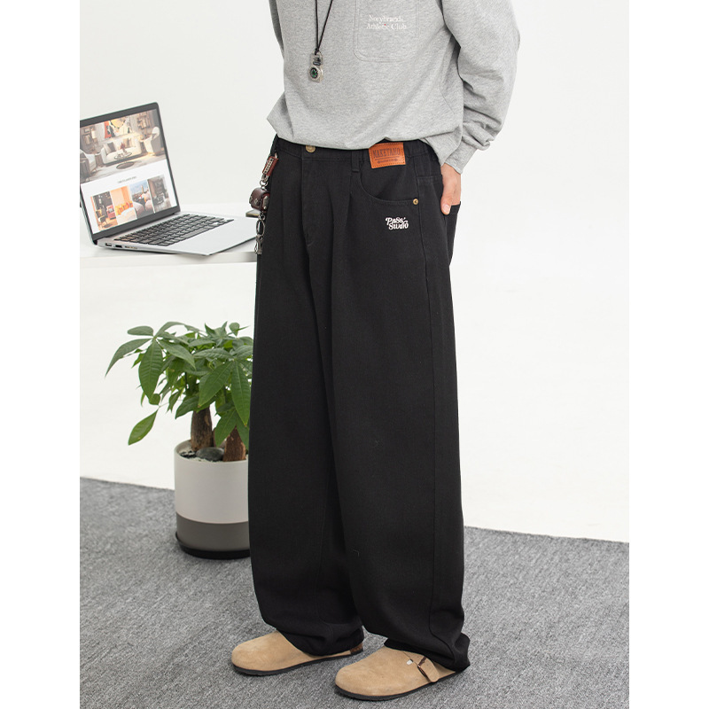 男性用の文字が刺繍されたパンツ,カジュアルなセミエラスティッ - Street Fashion Men 2025 のレビューと価格