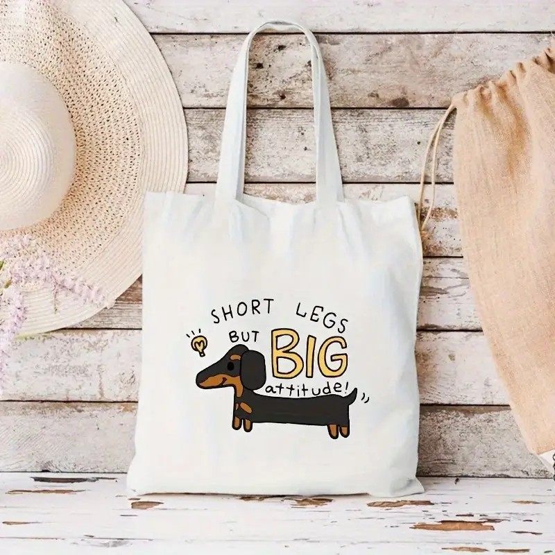 かわいいダックスフント面白いハンドバッグショルダーバッグカジ - Tote Bag Canvas Print のレビューと価格