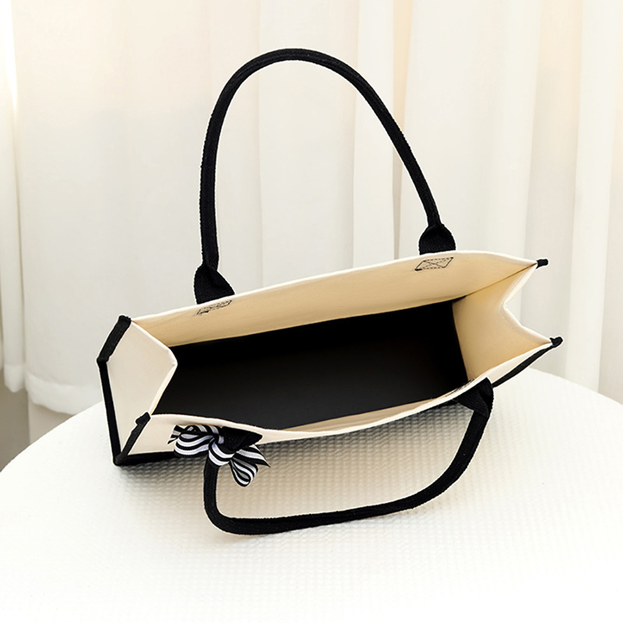 漫画プリント入りライトホワイトキャンバスバッグ - エレガン - Tote Bag Canvas Print のレビューと価格