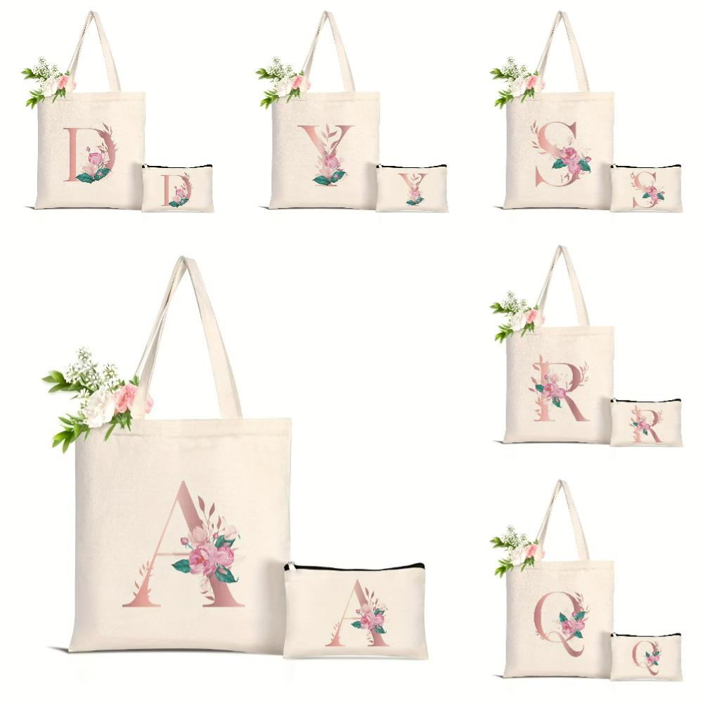 1個入り 花柄ラブレタープリント トートバッグ 大容量 レデ - Tote Bag Canvas Print のレビューと価格