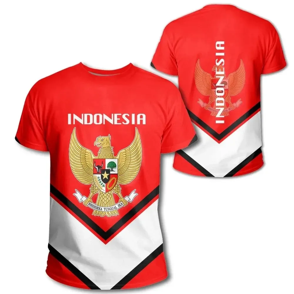 インドネシア国旗 3D 記章プリント Tシャツ男性の夏カジュ - Street Fashion Usa のレビューと価格