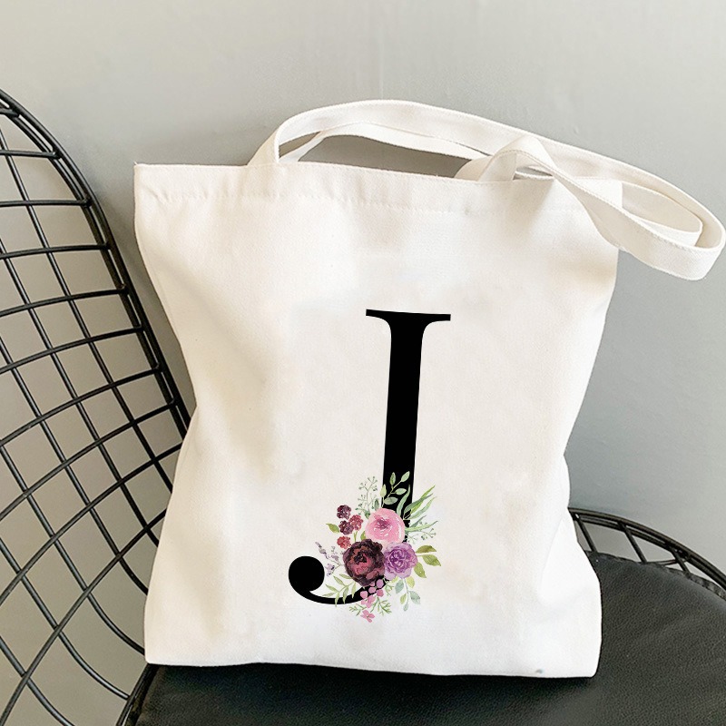 ワイルドフラワー アルファベット Y2K レディース ショル - Tote Bag Canvas Print のレビューと価格