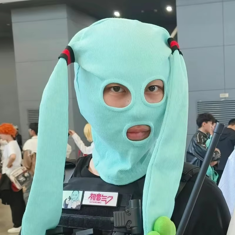 熱い販売初音ミク目出し帽マスクソフト通気性生地アニメテーマフ - Street Fashion Anime のレビューと価格
