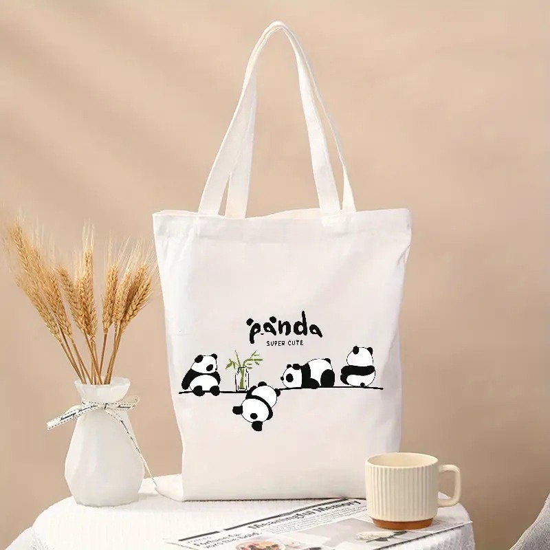 かわいいパンダ柄キャンバストートバッグ カワイイアニマルエコ - Tote Bag Canvas Print のレビューと価格