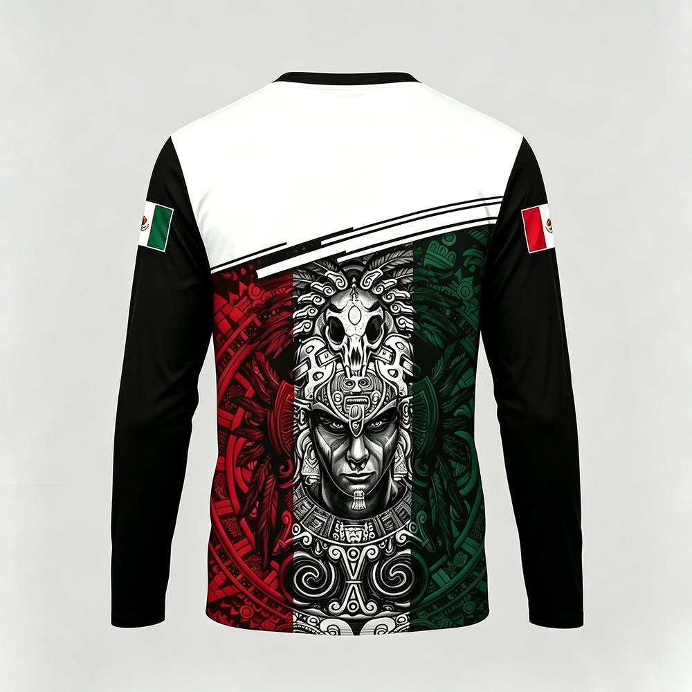 メキシコテーマプリント長袖 Tシャツファッションカジュアルメ - Street Fashion Usa のレビューと価格