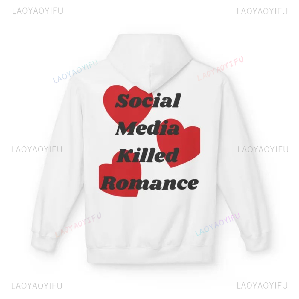 ソーシャルメディアキルドロマンスシンプルな手紙女性男性グラフ - Graphic Hoodie Streetwear のレビューと価格