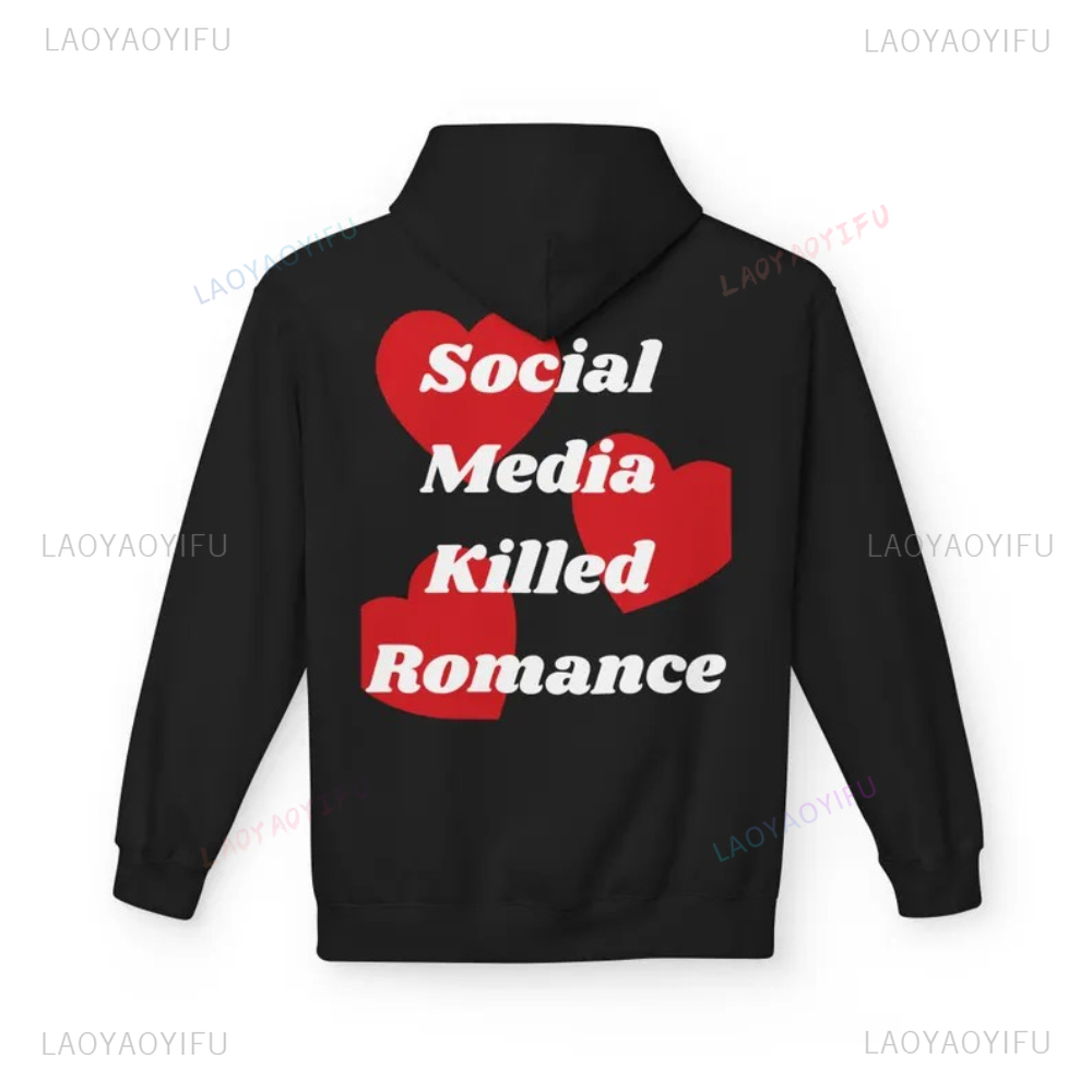 ソーシャルメディアキルドロマンスシンプルな手紙女性男性グラフ - Graphic Hoodie Streetwear のレビューと価格