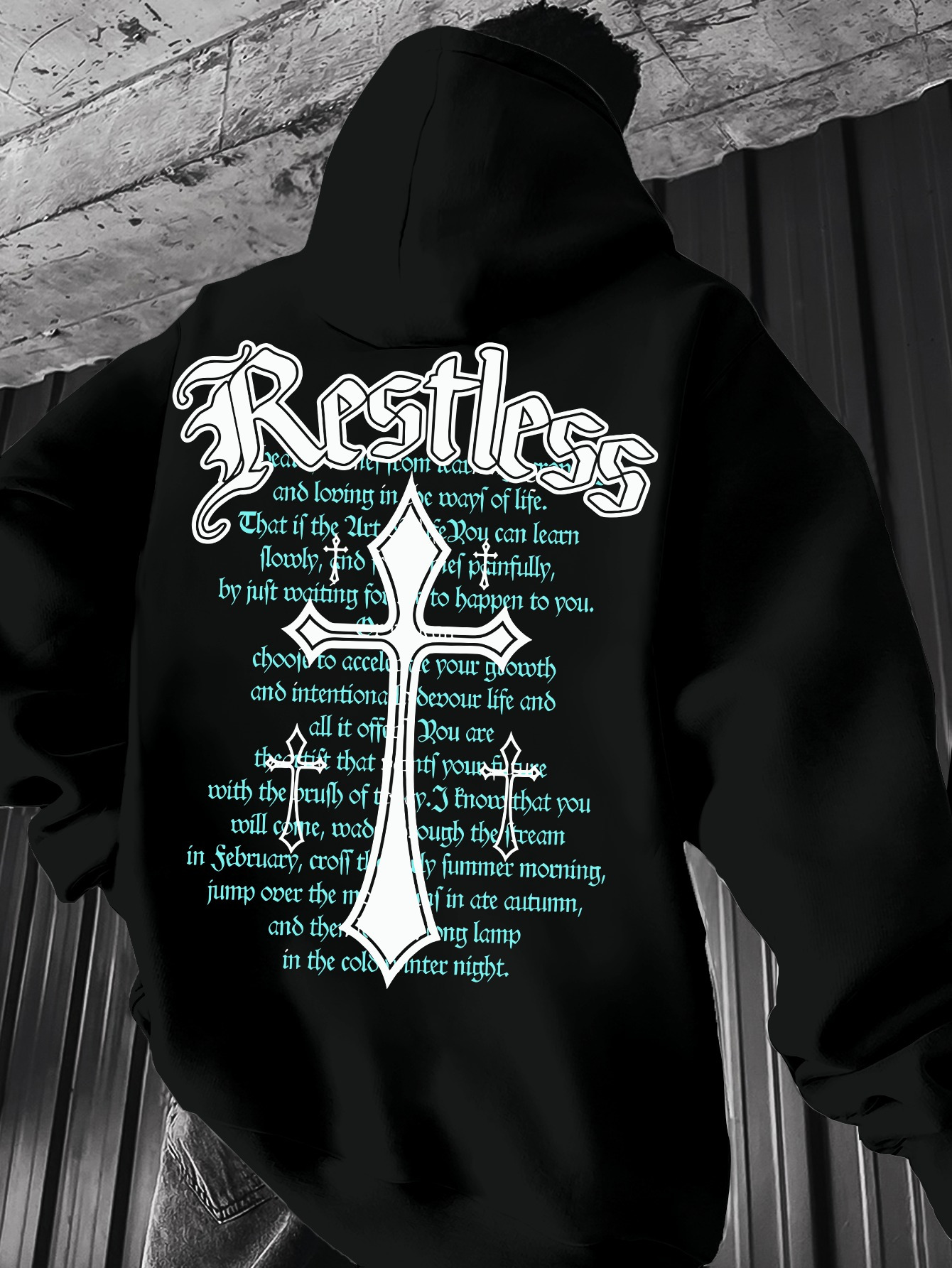Y2K グランジ レストレス クロス フーディー ヒップホッ - Graphic Hoodie Streetwear のレビューと価格
