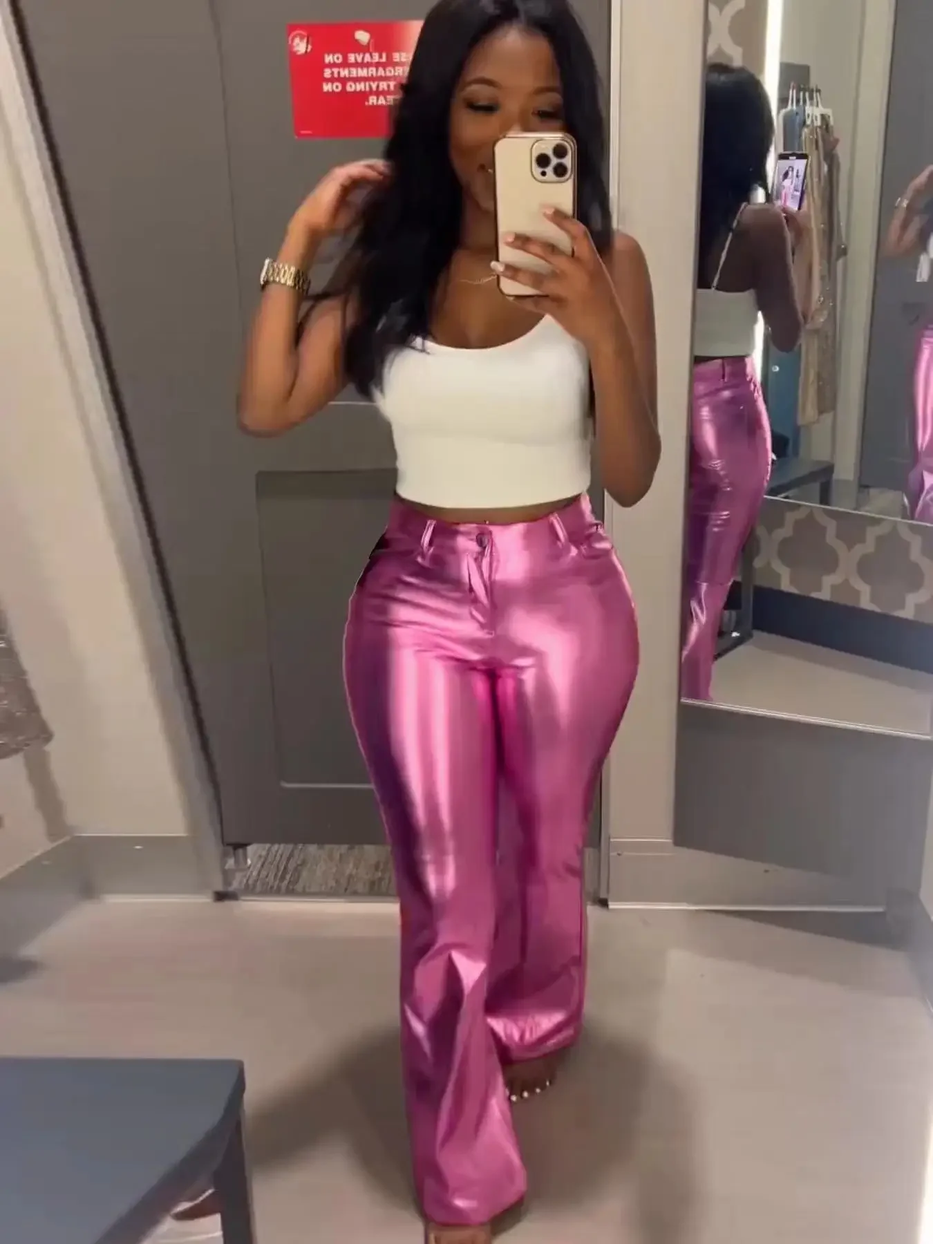 女性のハイウエストフレアストレートパンツ,ストリートウェア, - Street Fashion Fall 2025 のレビューと価格